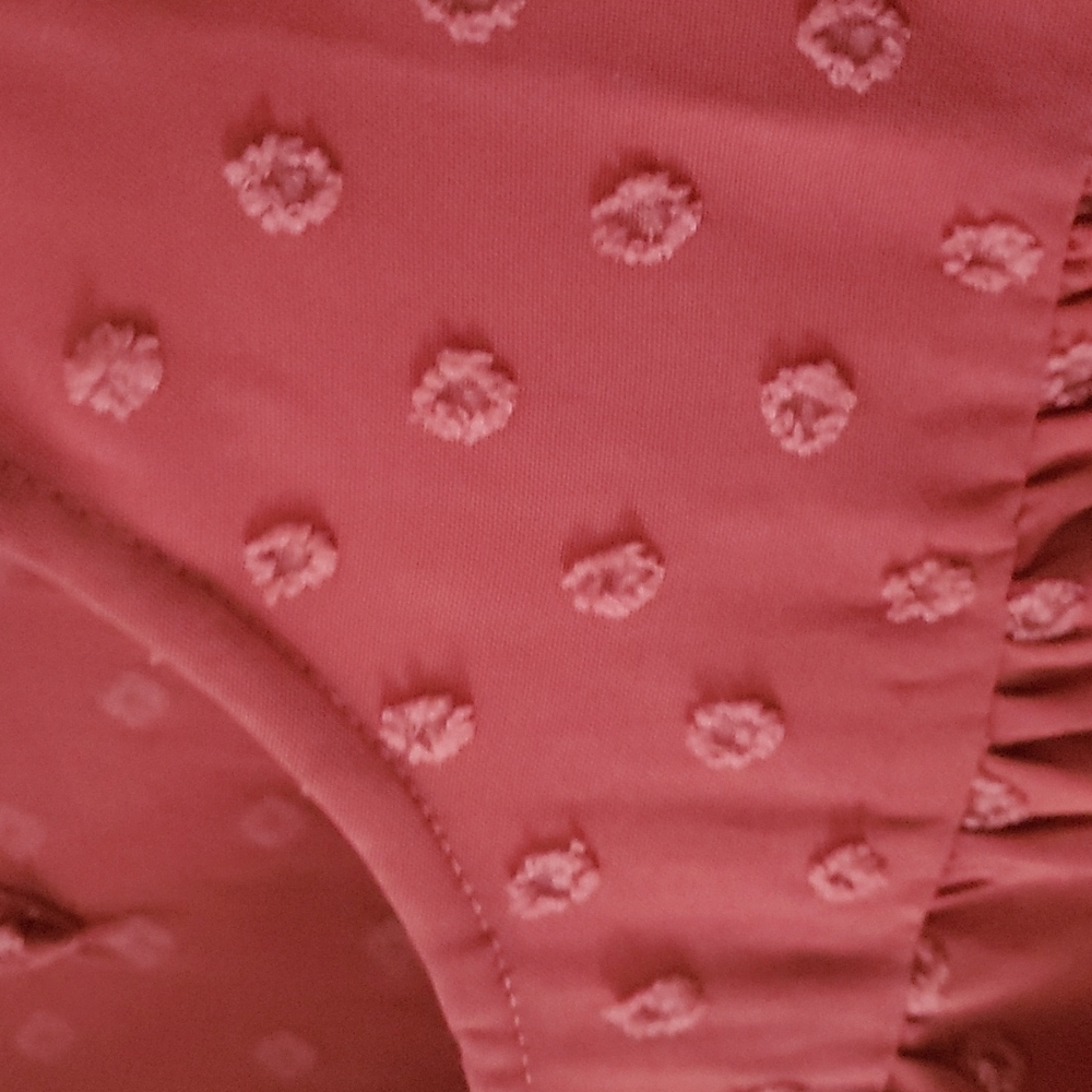 Long Sleeve Rust Colored Ruffle Top - Picture 6 of 7
